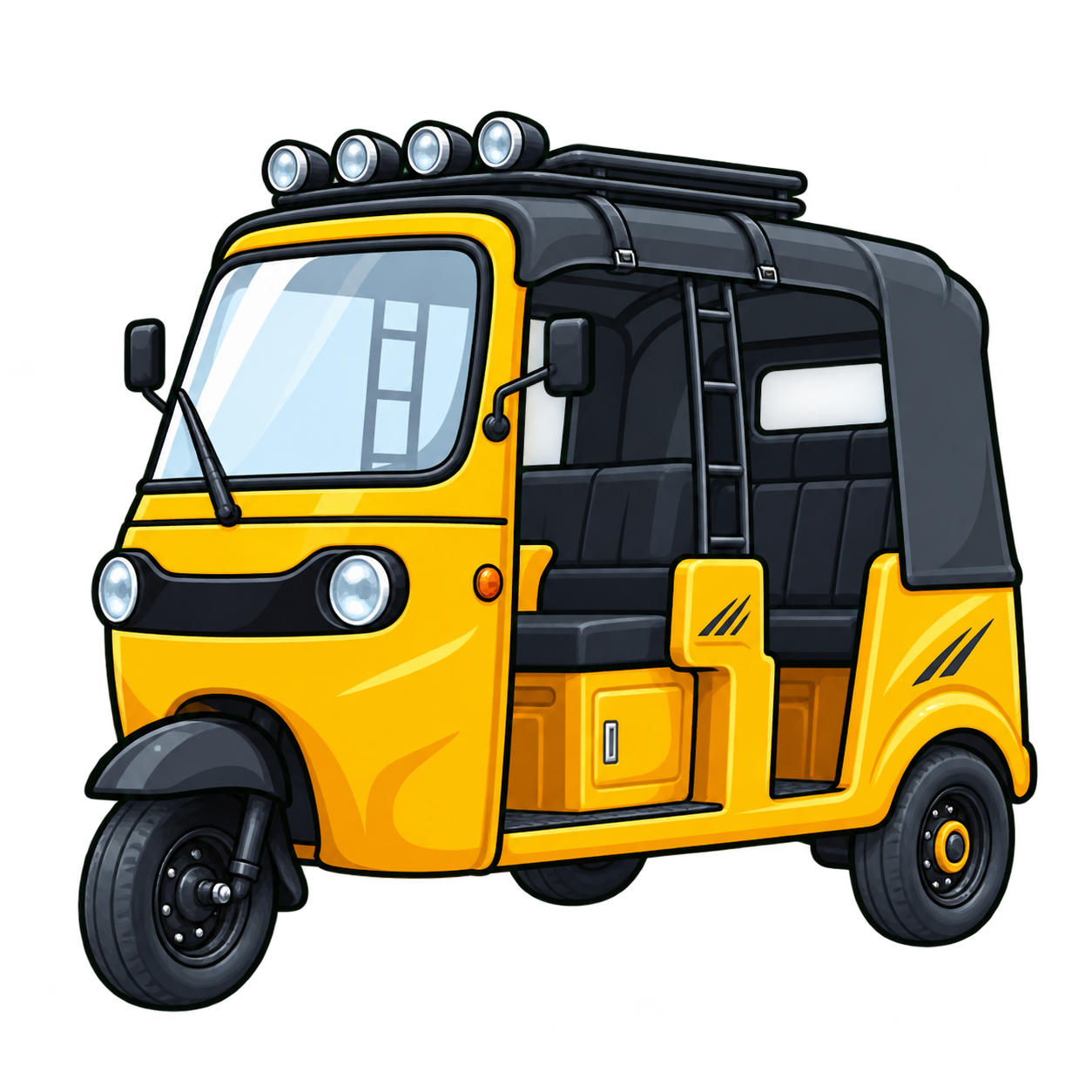 Yellow passenger tricycle